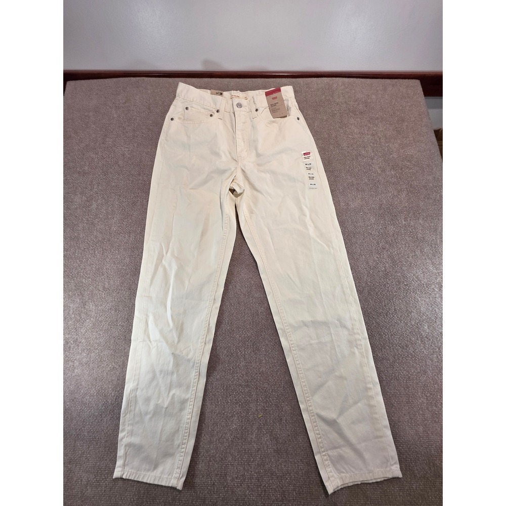 Levis 80s Mom Jeans Cream Off-White High Rise Tapered Leg 30x30 NEW